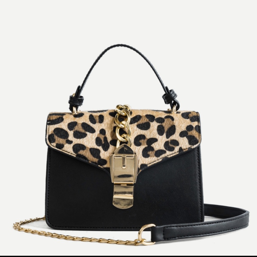 NWT Leopard Print Satchel Bag - Picture 1 of 6